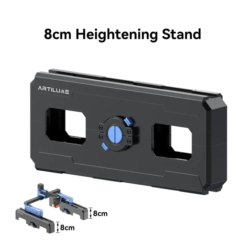 ARTILUME Laser Engraver Protective Case - 2-in-1 Foldable Tool Enclosure with 8cm Height Extension Stand, 0.01mm Precision Engraving, Height Boost, Ceramic & Leather Compatibility, No Extra Riser Needed, Portable Space-Saving, 200×150Mm, 2-In-1 Cover