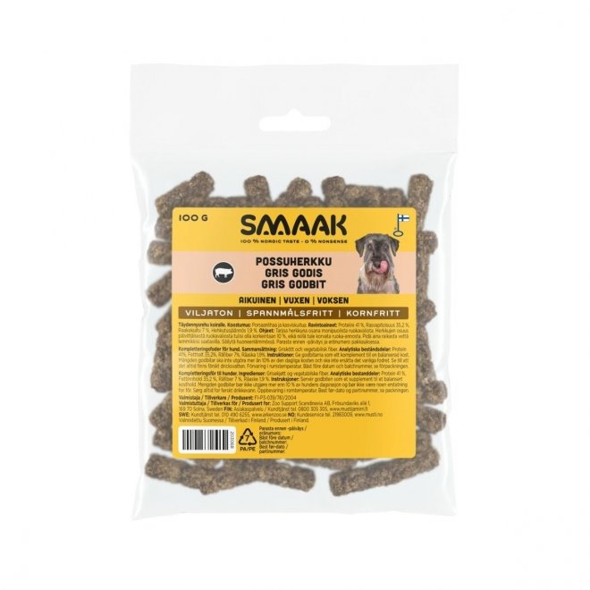 SMAAK Dog Adult Pork godbiter, 100 g