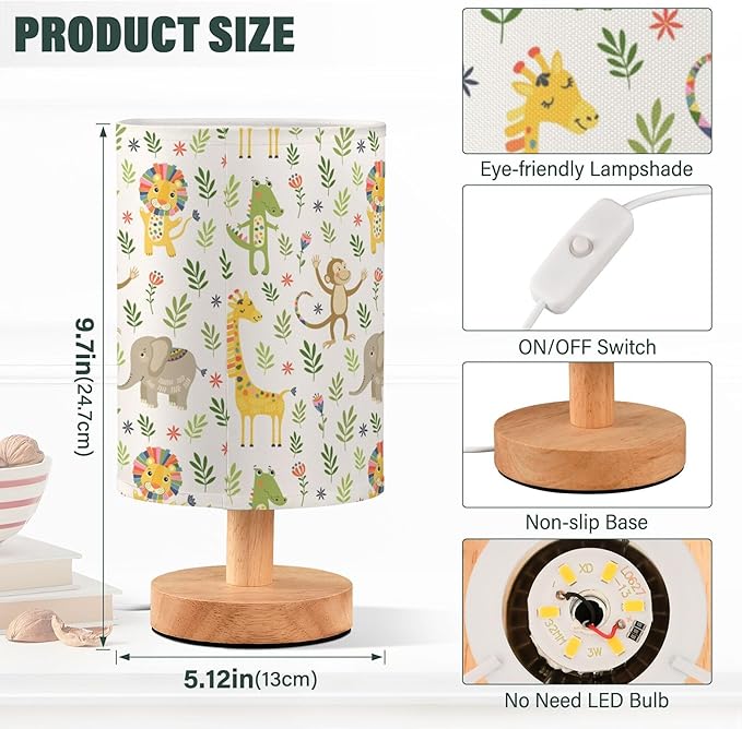 Jungle Animal Pattern Table Lamp