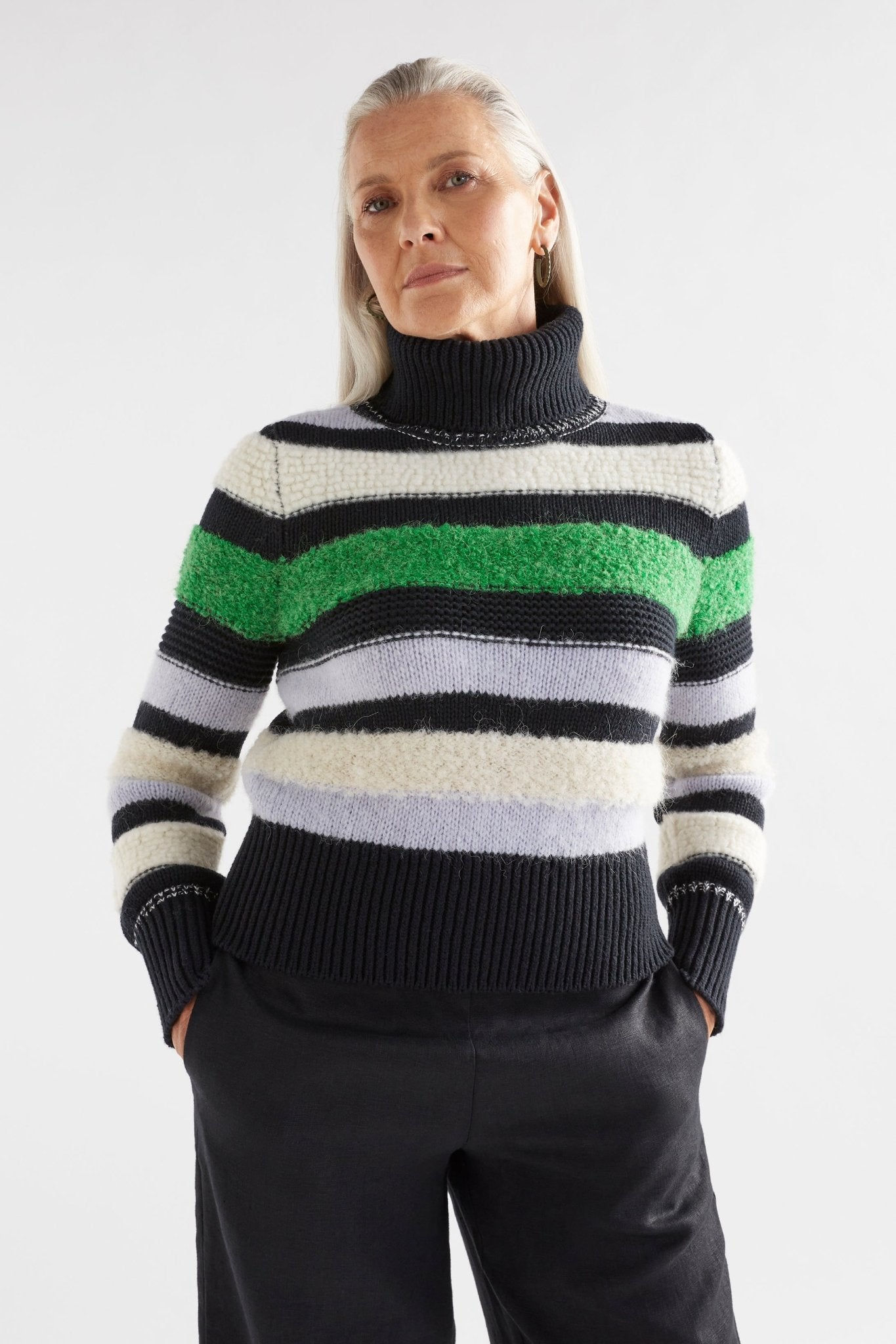 Multi-Colour Ribbed Knit Sweater
