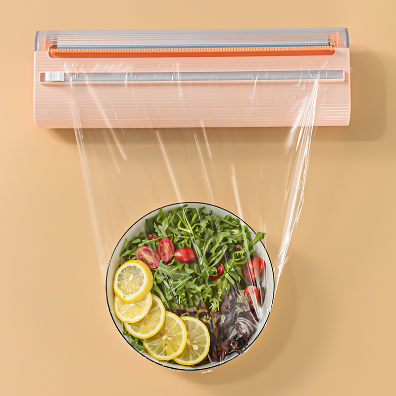 Double-Compartment Cutter Magnetic Refrigerator Tear-Free Tin Foil Oil Paper Cling Film Food-Specific Cutter Storage Artifact Home