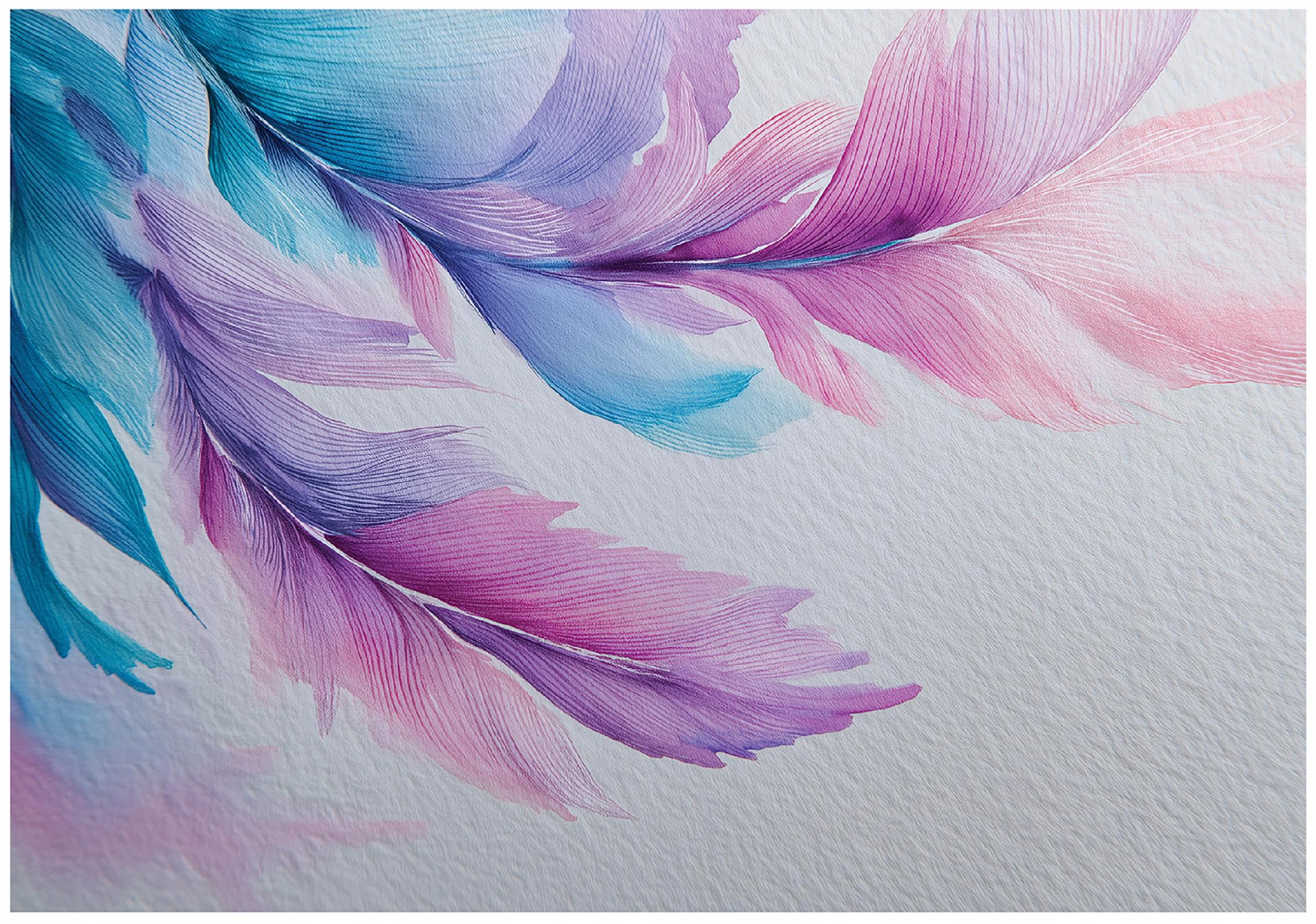 Abstract feather wall mural, concrete, bedroom, living room, non-woven wallpaper,