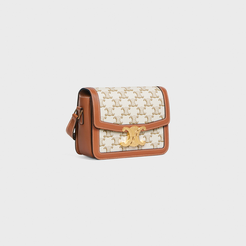 TEEN TRIOMPHE BAG IN TRIOMPHE CANVAS AND CALFSKIN WHITE