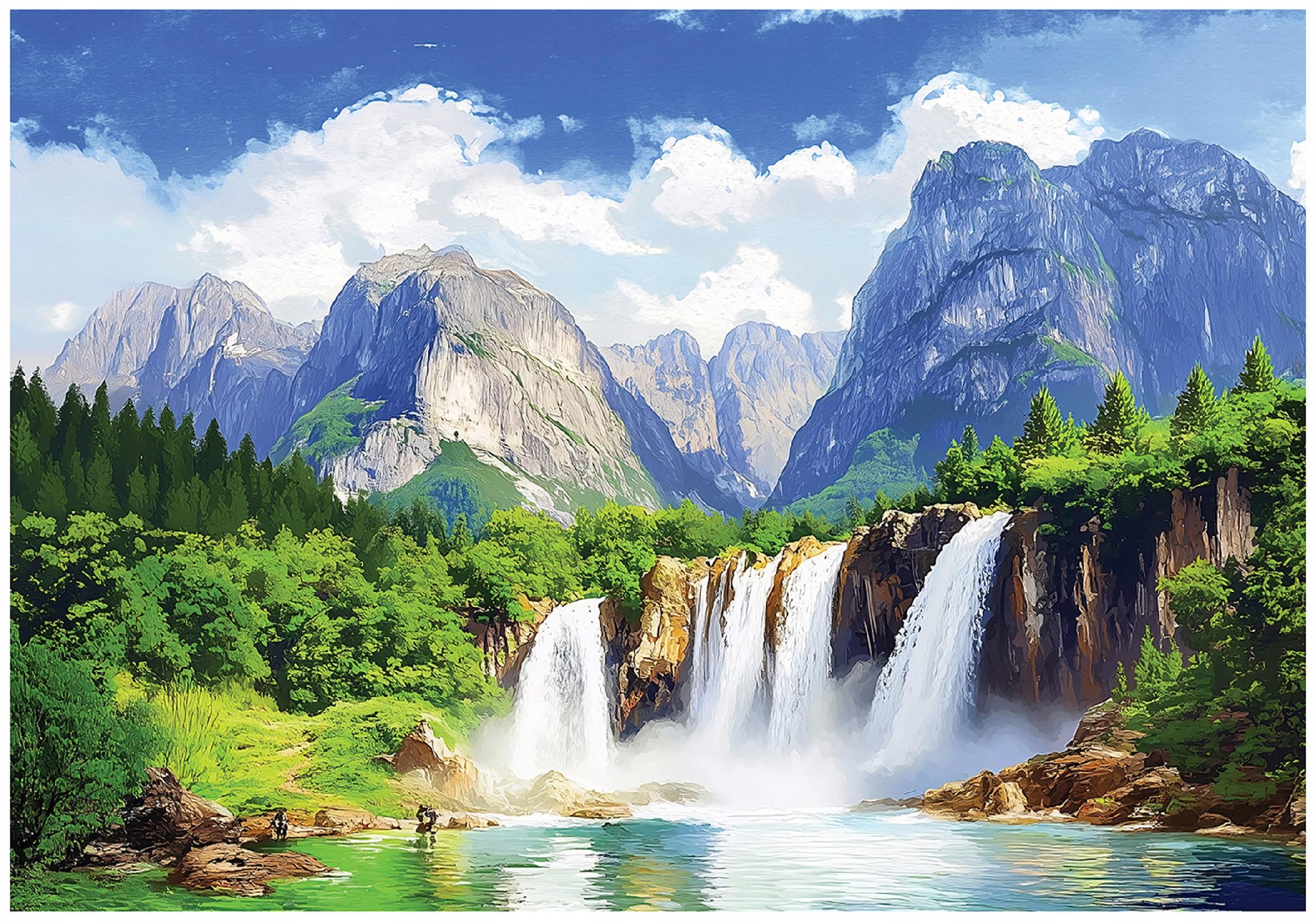 3D wall mural waterfall mountains forest nature for bedroom living room wall
