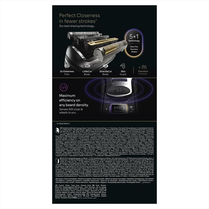 BRAUN - Rasoio SHAVER 9600S-NERO