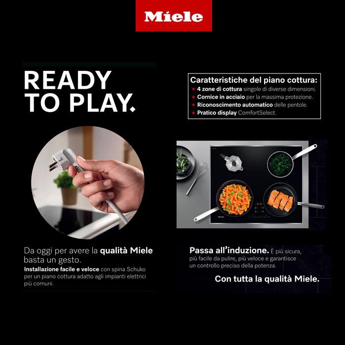 MIELE - Piano cottura elettrico KM 7221 FR 62,6 cm-Nero