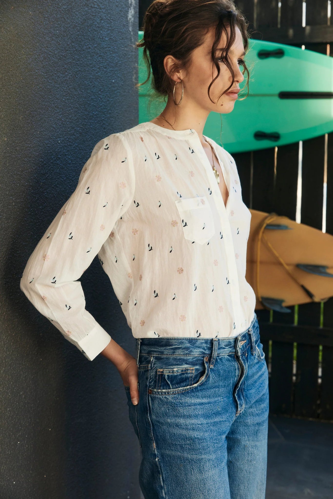 ‌Floral Whisper Cotton Blouse‌