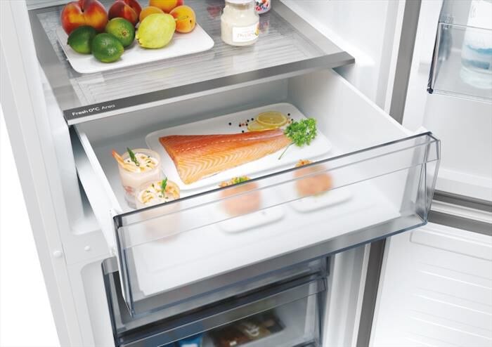 CANDY - Frigorifero combinato CNCQ2T618EX Classe E 355 lt-Stainless steel