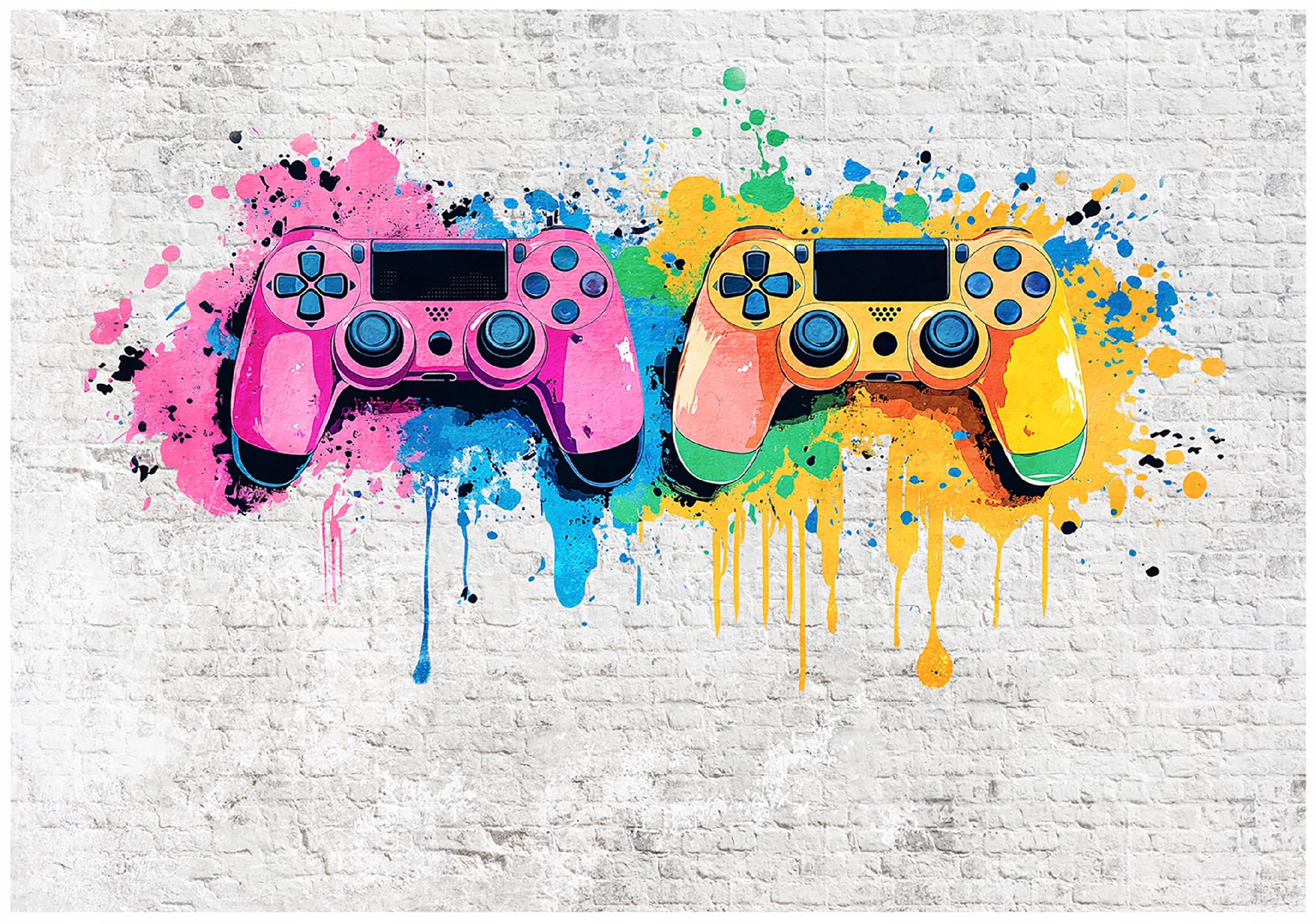 Wall mural for boys, pad gaming graffiti wallpaper, non-woven fabric,
