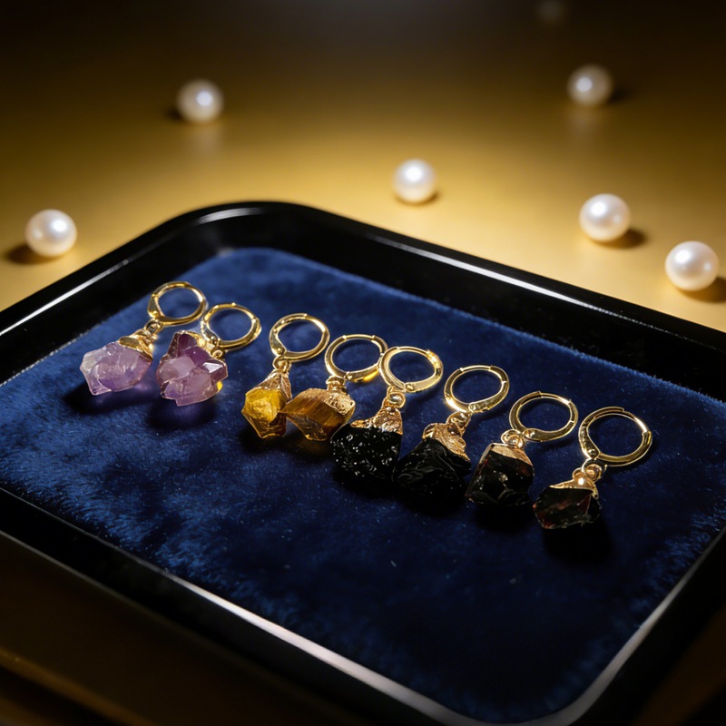 Crystal pendant earring