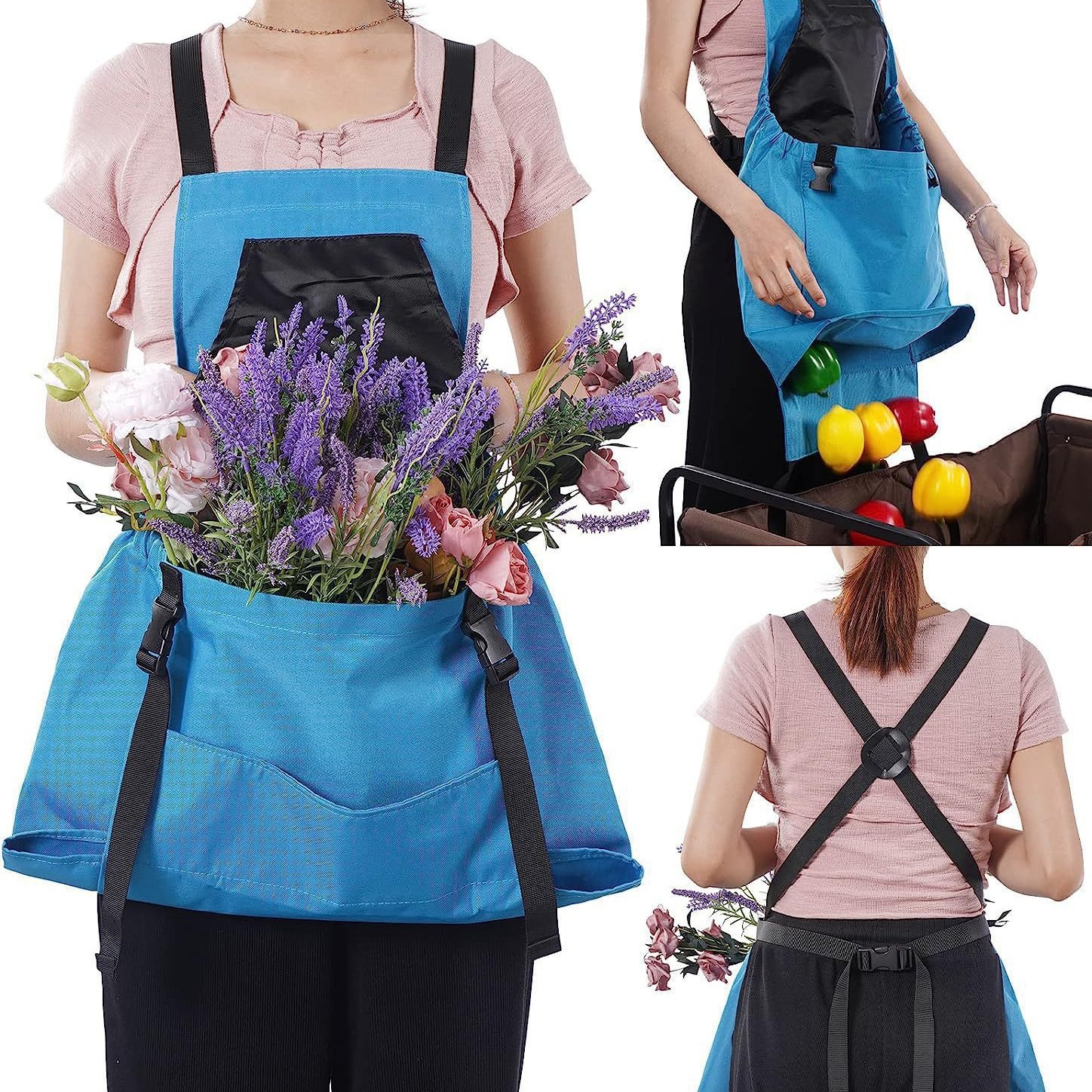 Factory Ready-Made Thick Canvas Apron Waterproof and Stain-Resistant Kitchen Coffee Milk Tea Shop Work Apron Large Capacity Thickened