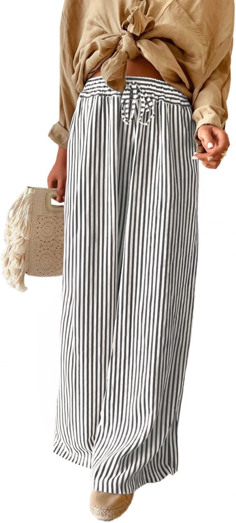 Women Casual Drawstring Elastic Waist