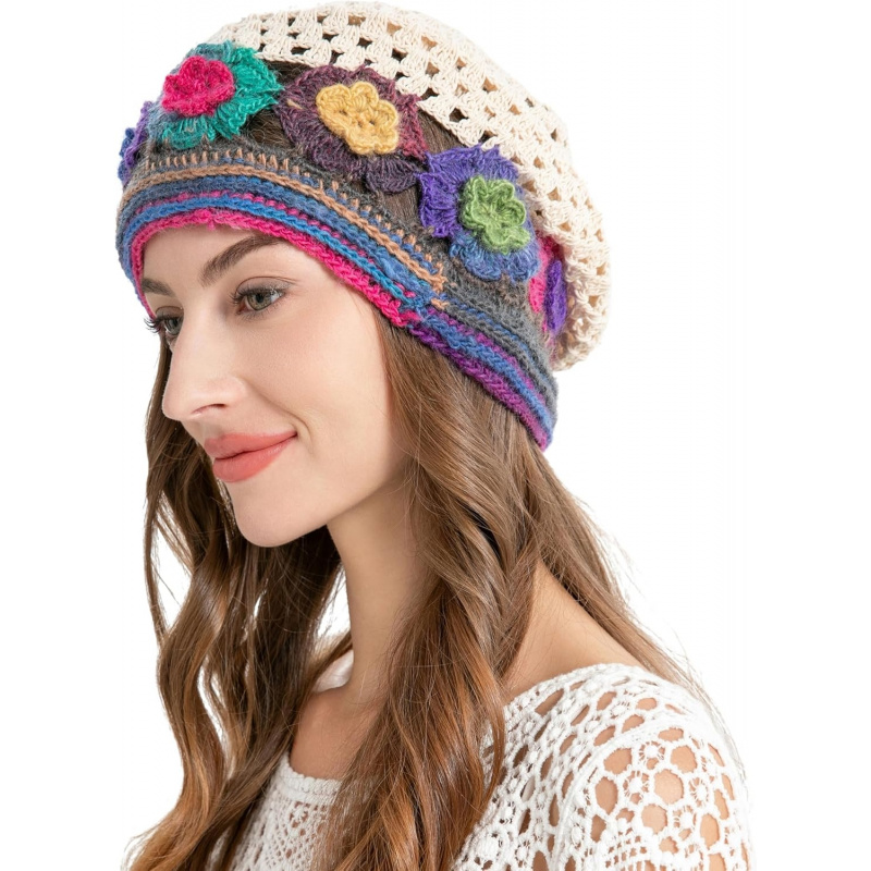 Women's Cotton Crochet Slouchy Beanie Hat