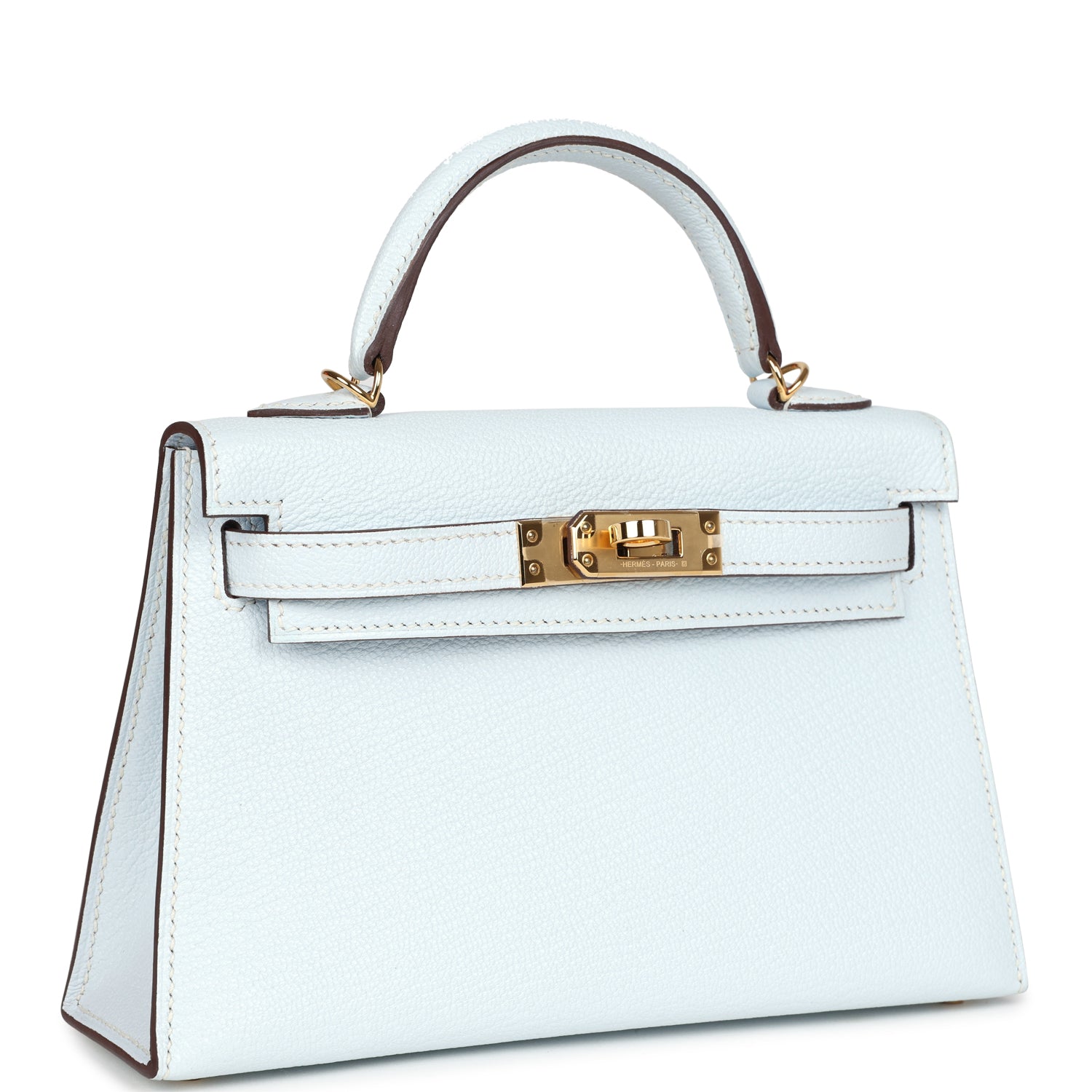 Kelly Sellier 20 Bleu Brume Chevre Gold Hardware