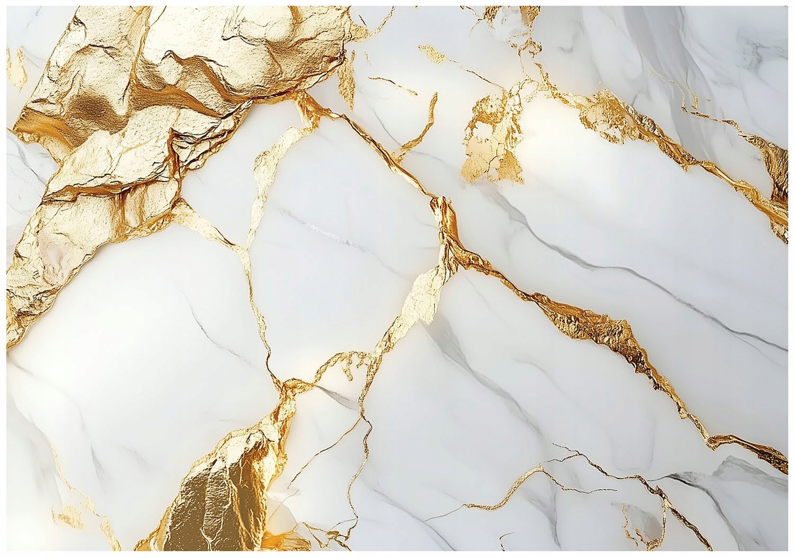Golden white glamour marble wall mural for the bedroom or living room