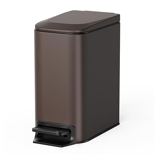 SMARTTOSS Small Bathroom Trash Can with Lid Soft Close