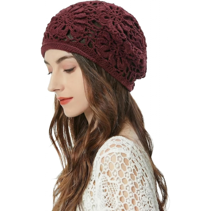 Women's Cotton Crochet Slouchy Beanie Hat
