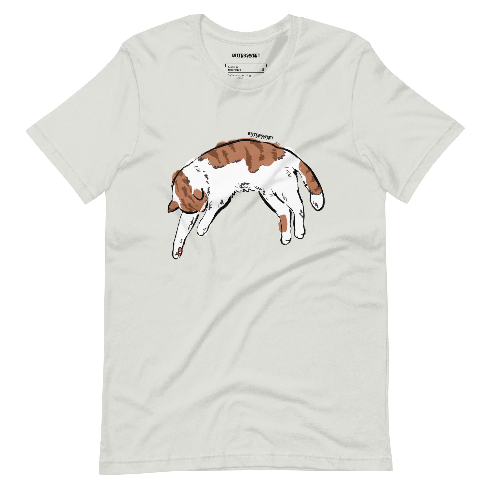 Sleepy day cat graphic T-shirt