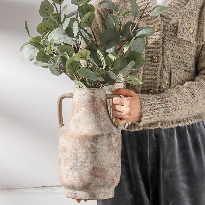 VASEA Ceramic Flower Vase with Handles