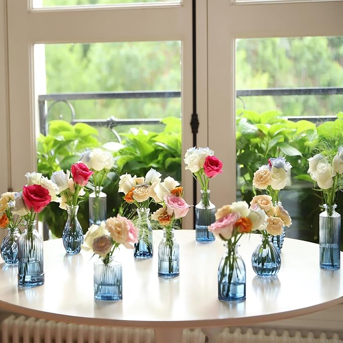 VASEA Black Vase, Bud Vases Set of 12