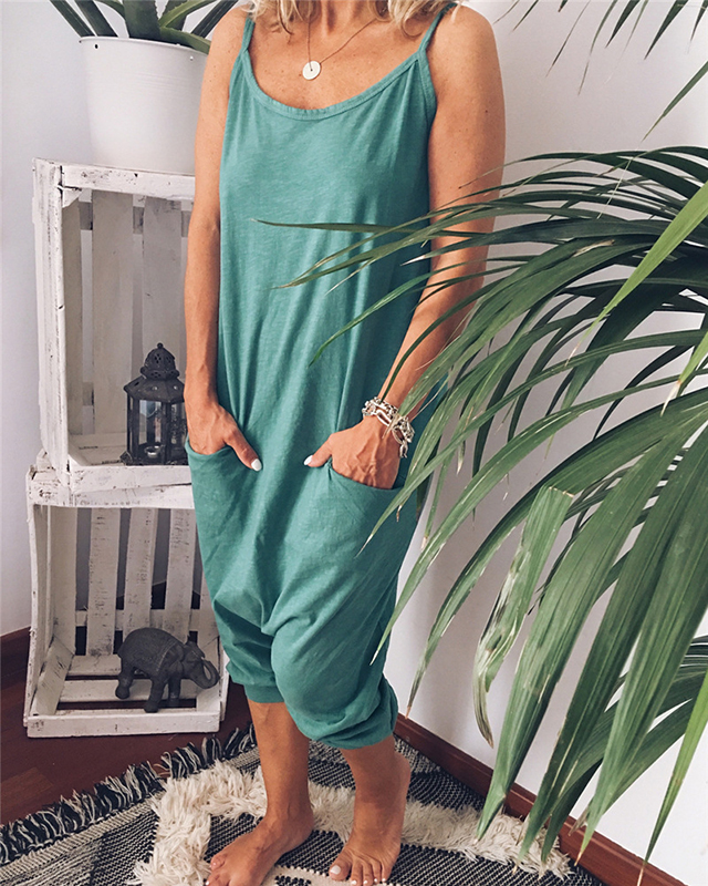 Women‘s Casual Sleeveless Jumpsuit