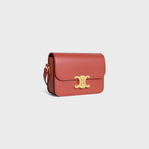 TEEN TRIOMPHE BAG IN SHINY CALFSKIN RED CANYON