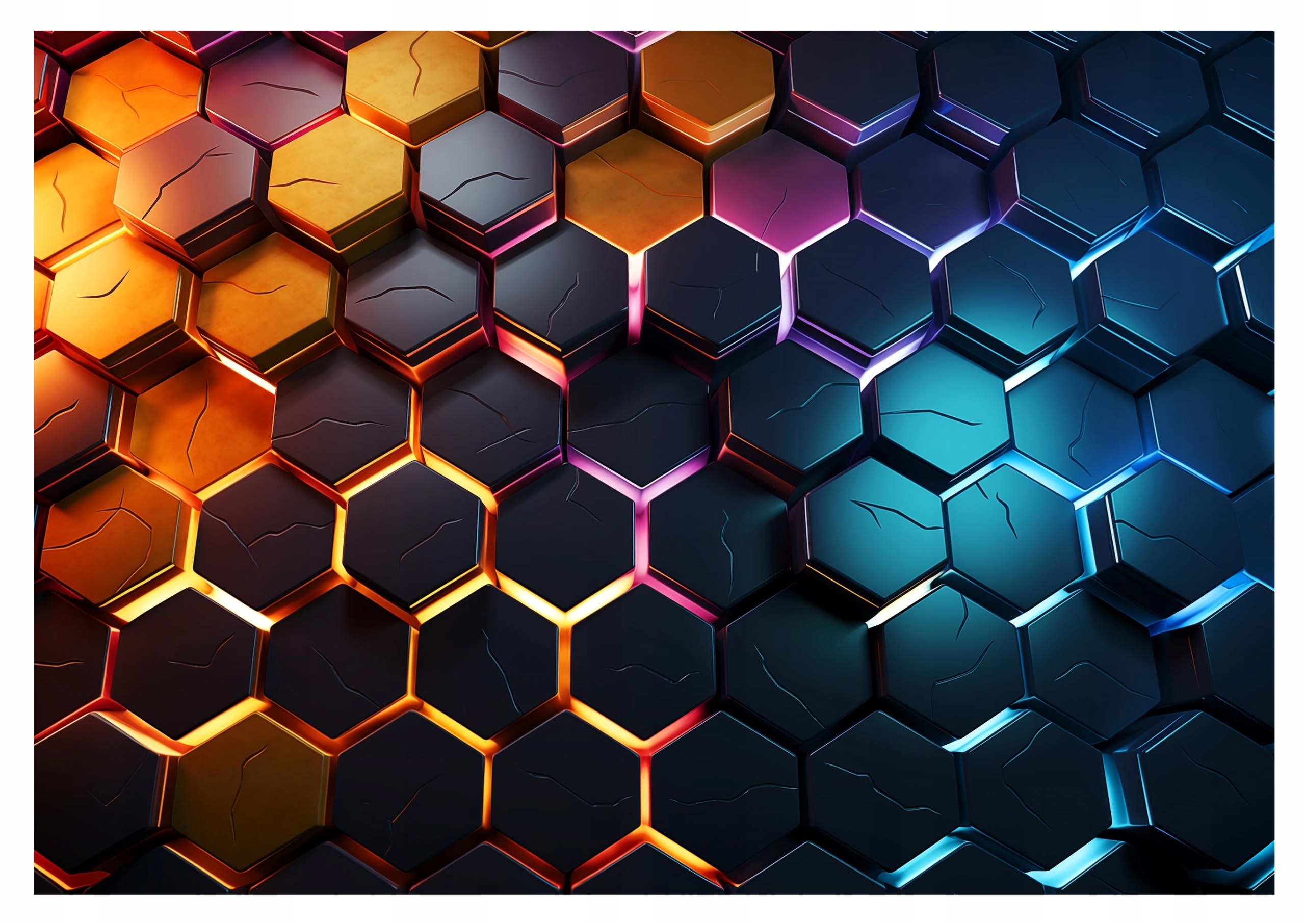 3D hexagon wall mural for boys, wallpaper
