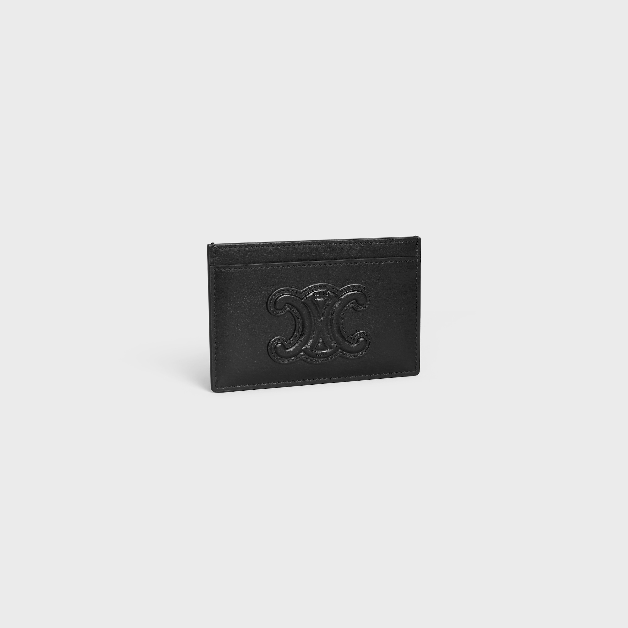 CARD HOLDER CUIR TRIOMPHE IN SHINY CALFSKIN BLACK