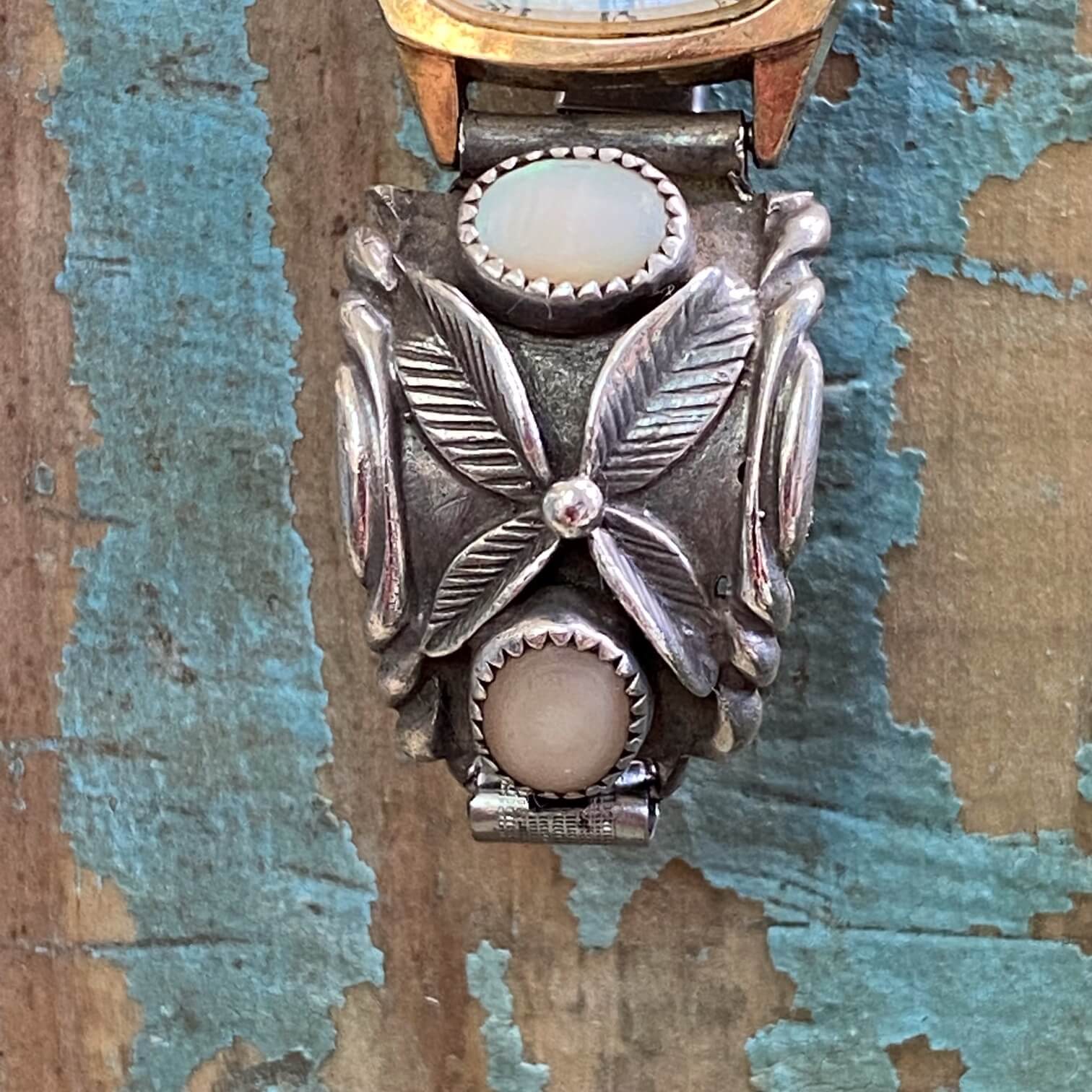 Vintage Sterling Silver Mother of Pearl Watch Band Southwest