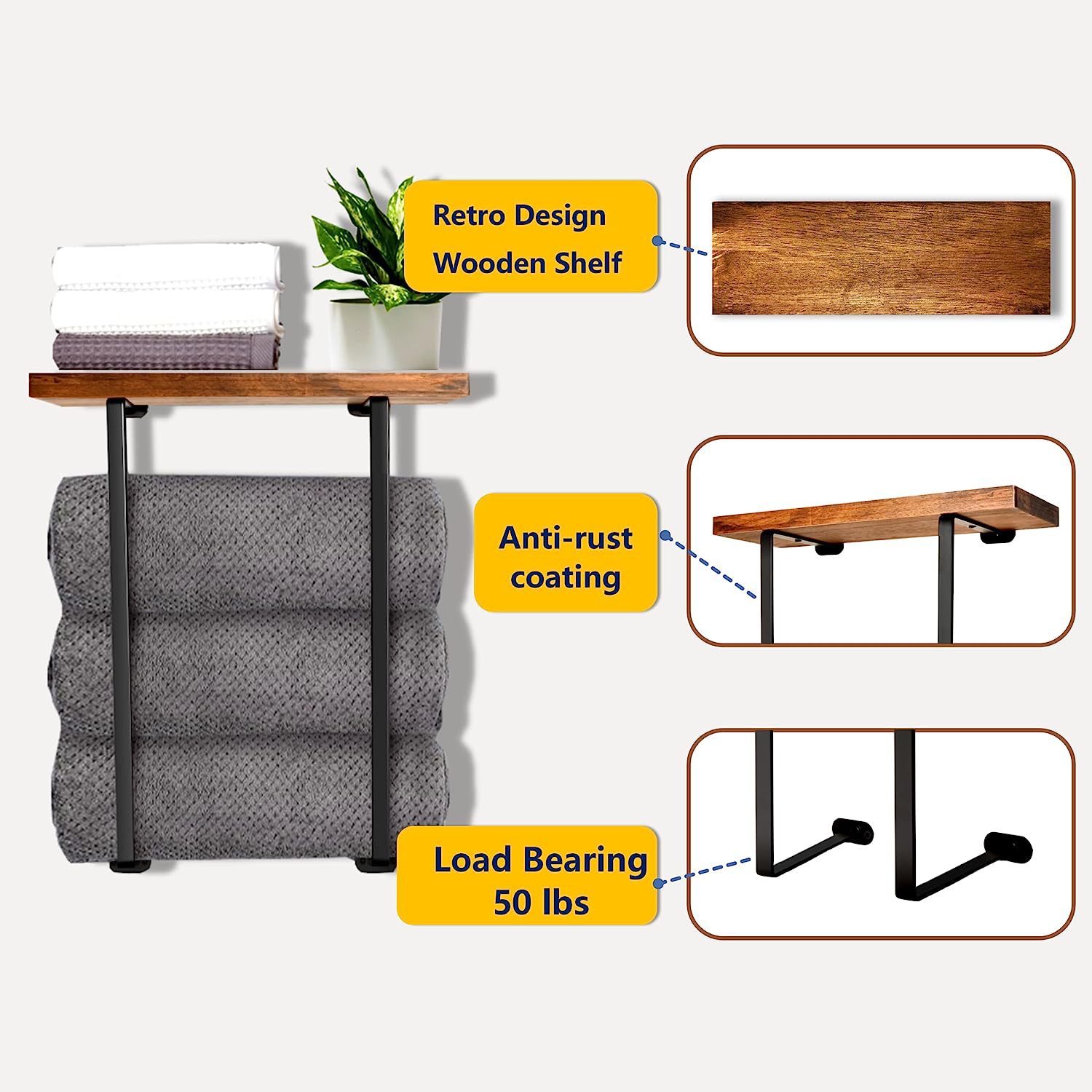 Bath towel storage rack bathroom towel rack