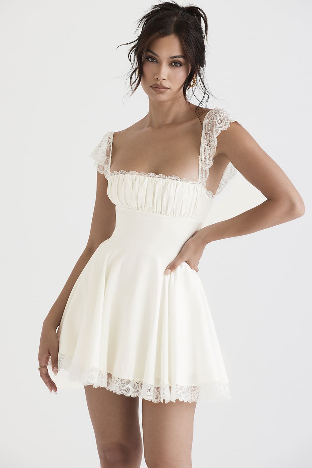 IVORY A-LINE MINI DRESS