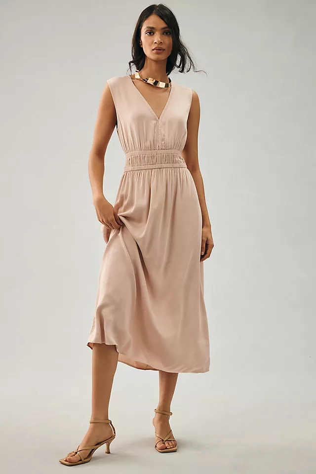 Premium Sleeveless Deep-V Dress LOTUS FLOWER