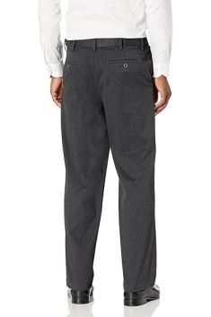 Men's Comfort Khaki Stretch Relaxed-fit Flat-Front