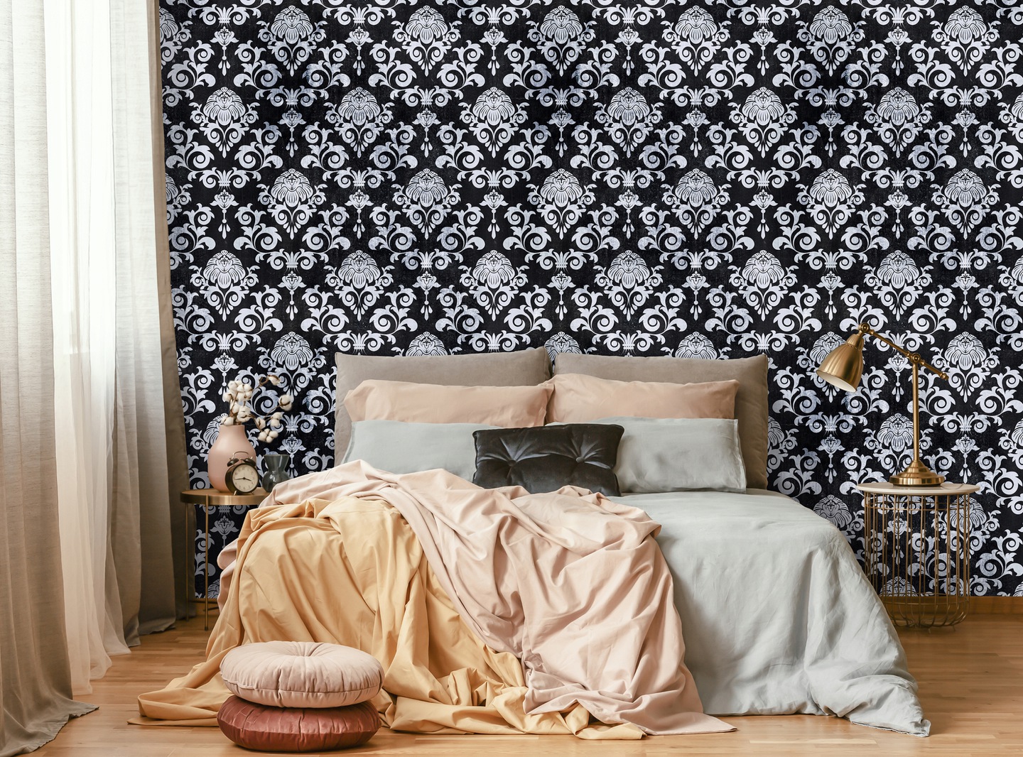Ornamental wallpaper, glamorous wallpaper, non-woven wallpaper