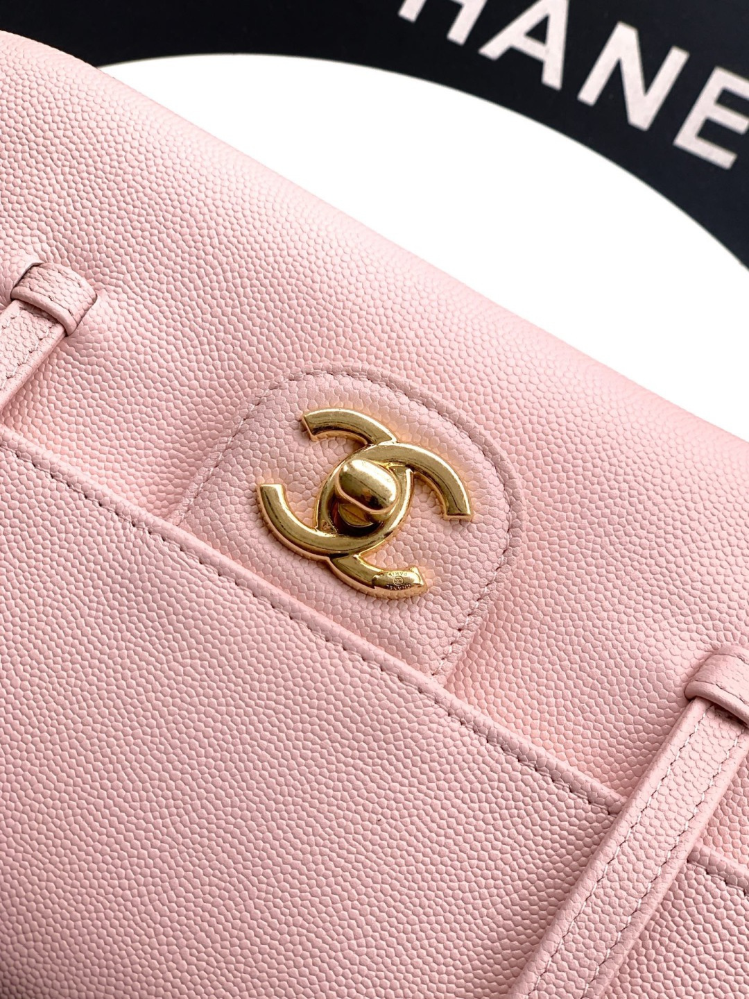 Preppy Coco Small Flap Bag (AS4818) in Light Pink Grained Calfskin with Gold-Tone Hardware, 26P Pre-Fall Collection - Mocuir