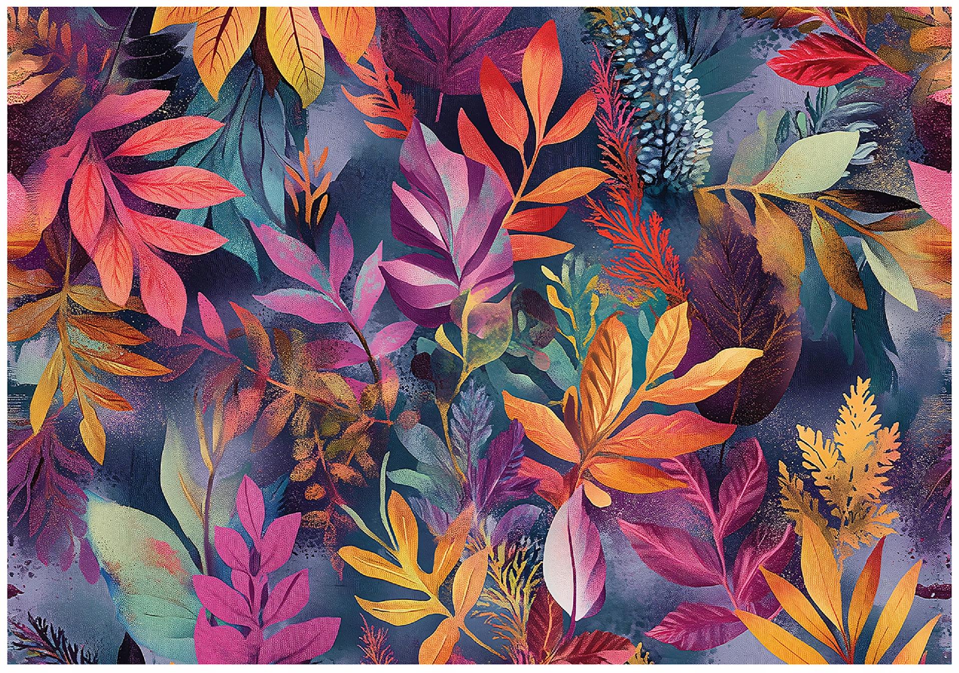 Abstract leaves wall mural for bedroom or living room, non-woven wallpaper,