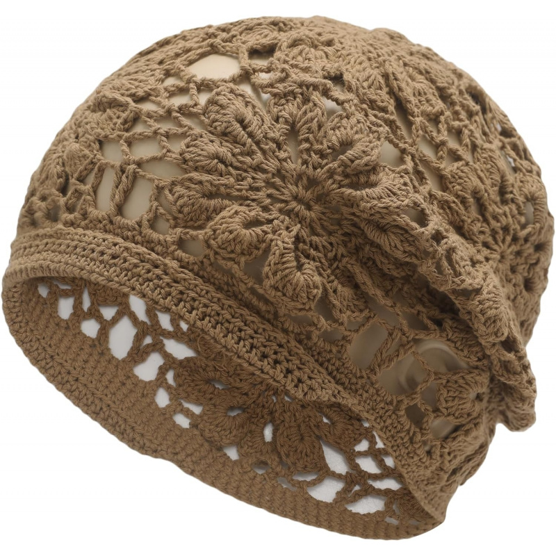 Women's Cotton Crochet Slouchy Beanie Hat