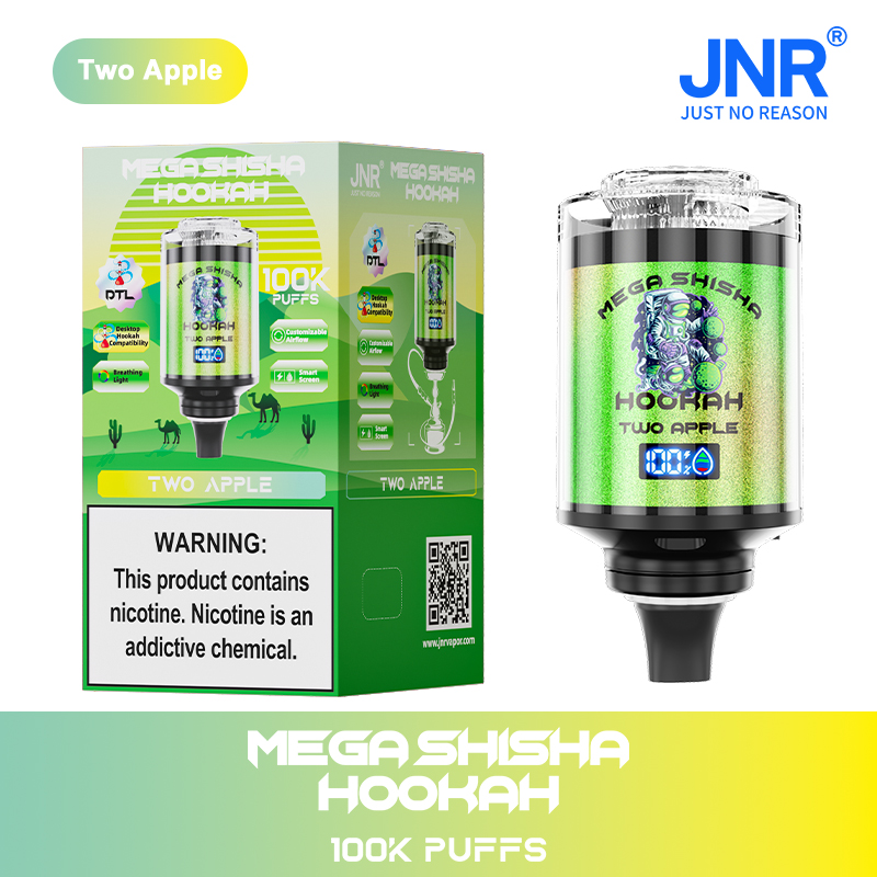 （3 pieces）JNR Mega Shisha Hookah 100000 100K Puffs Large Capacity LED Display Disposable Vape