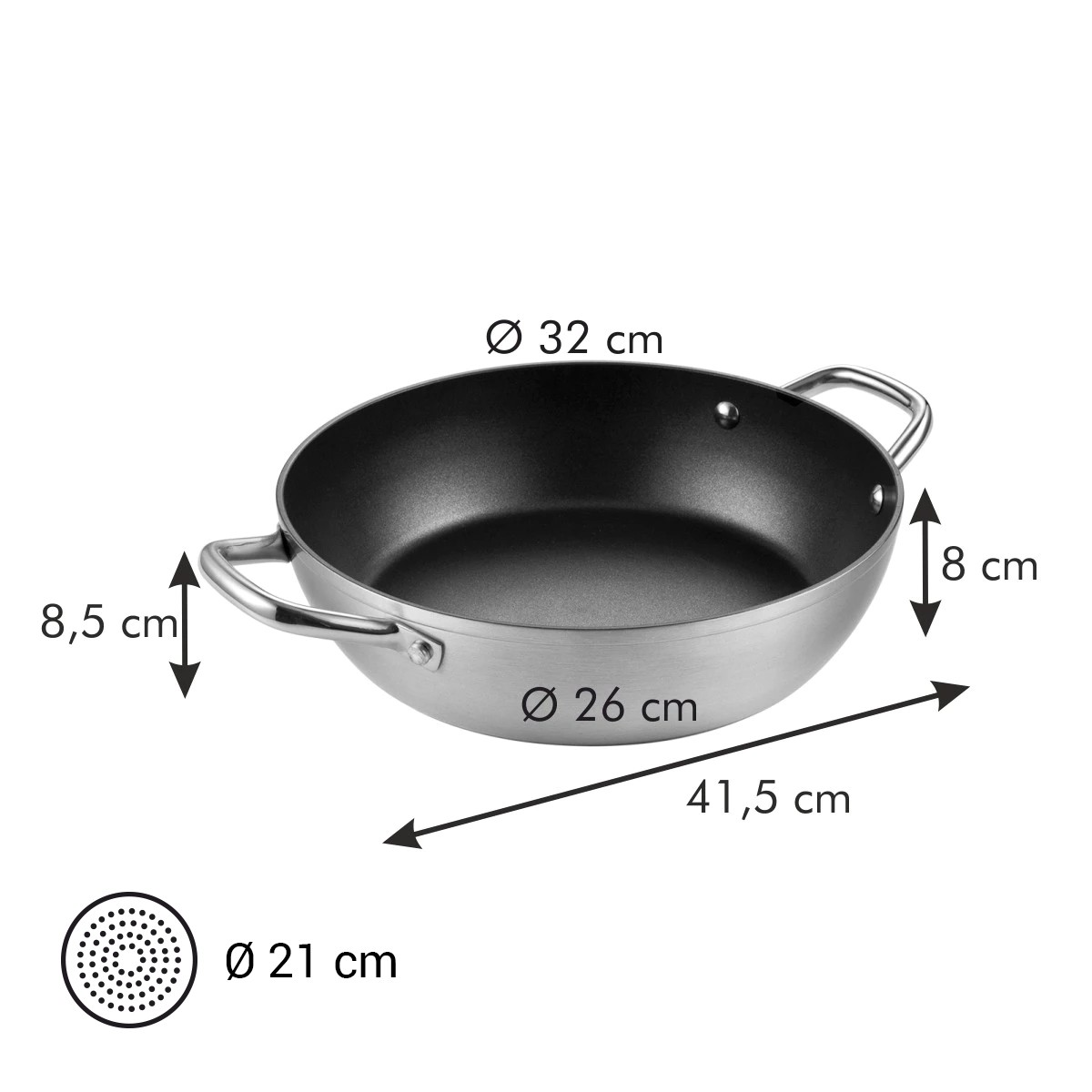 Pánev hluboká GrandCHEF ø 32 cm, 2 úchyty