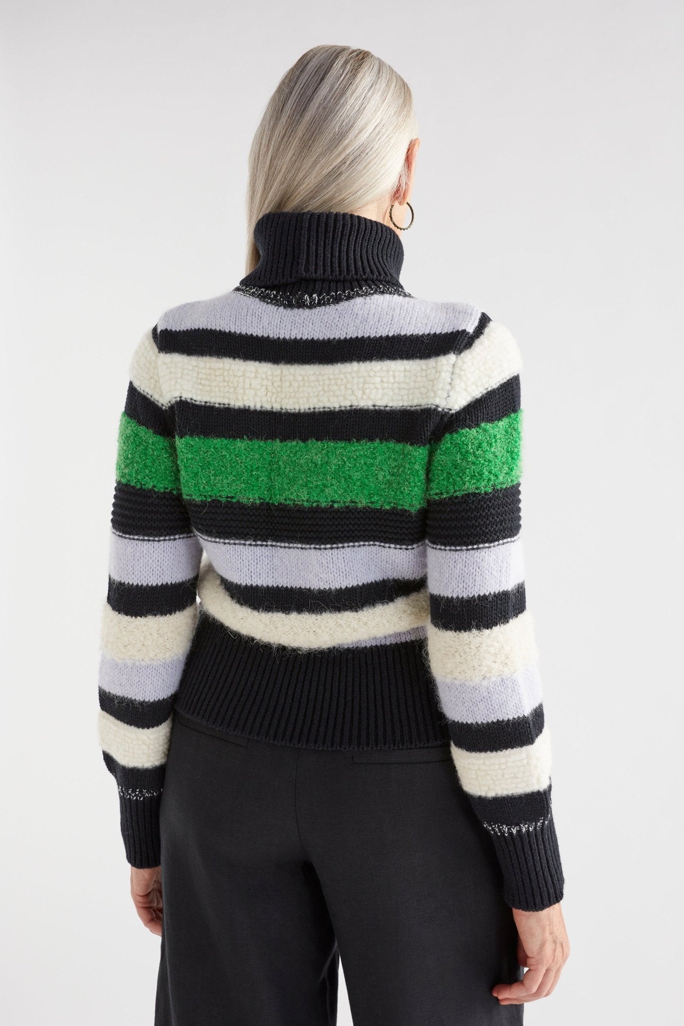 Multi-Colour Ribbed Knit Sweater