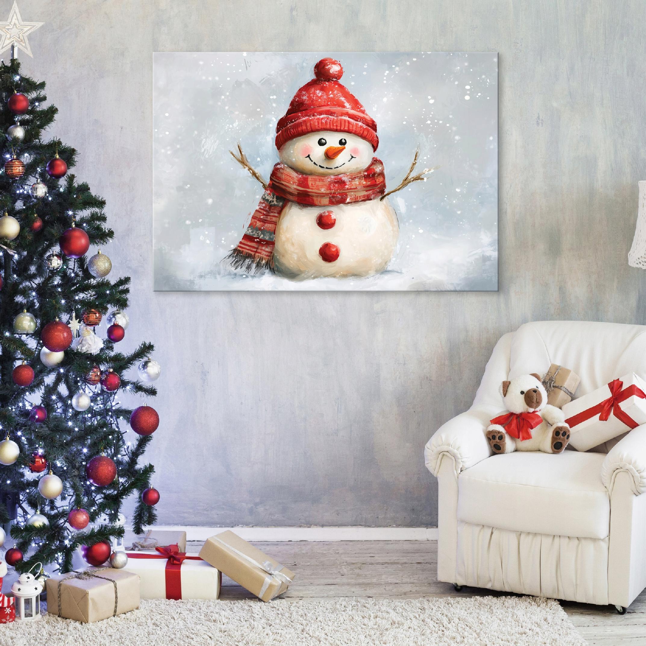 Winter snowman snow winter painting for bedroom living room on canvas 40x30