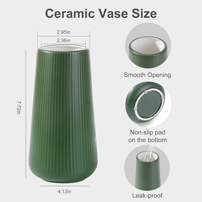VASEA Alpinegreen Ceramic Vase