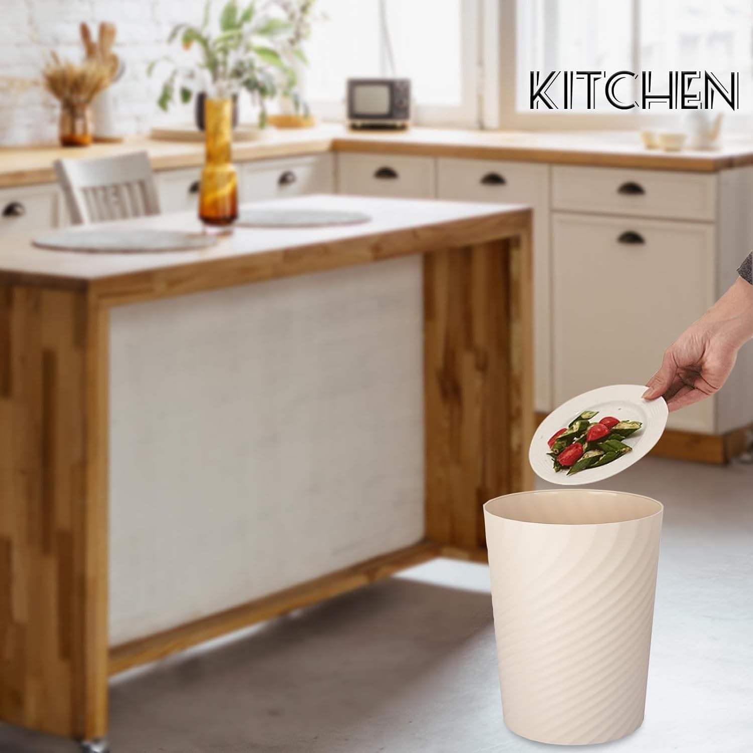 SMARTTOSS Plastic Small Trash Can Wastebasket