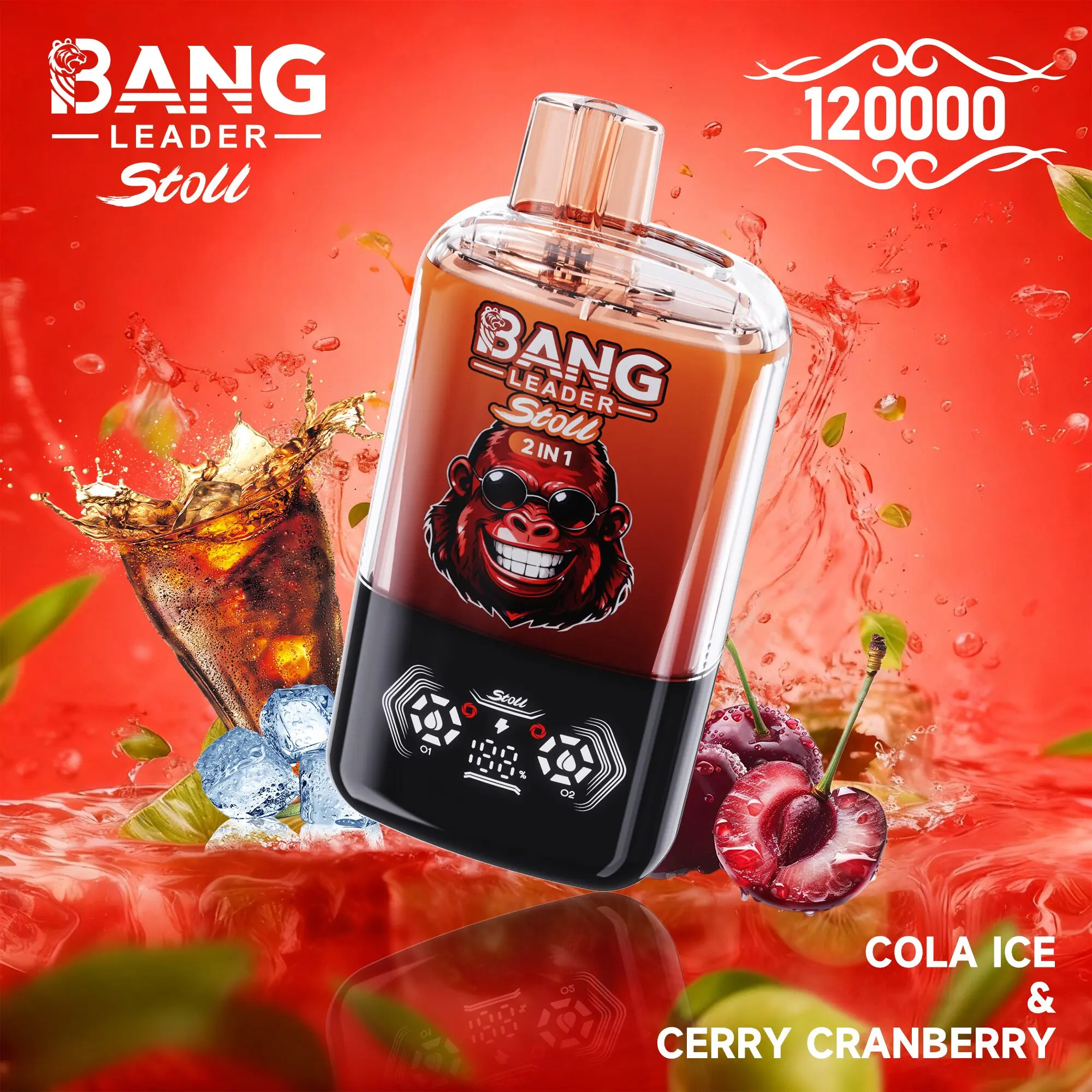 【New Arrive】Bang Leader Stoll 120K 120000 Puffs Double Taste&Anti-Leak Design LED Display Disposable Vape