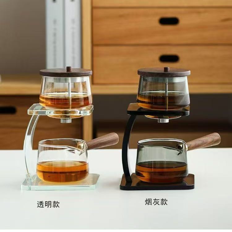 Lazy Automatic Tea Set Glass Teapot Kung Fu Tea Cup Household Light Luxury High-End Set