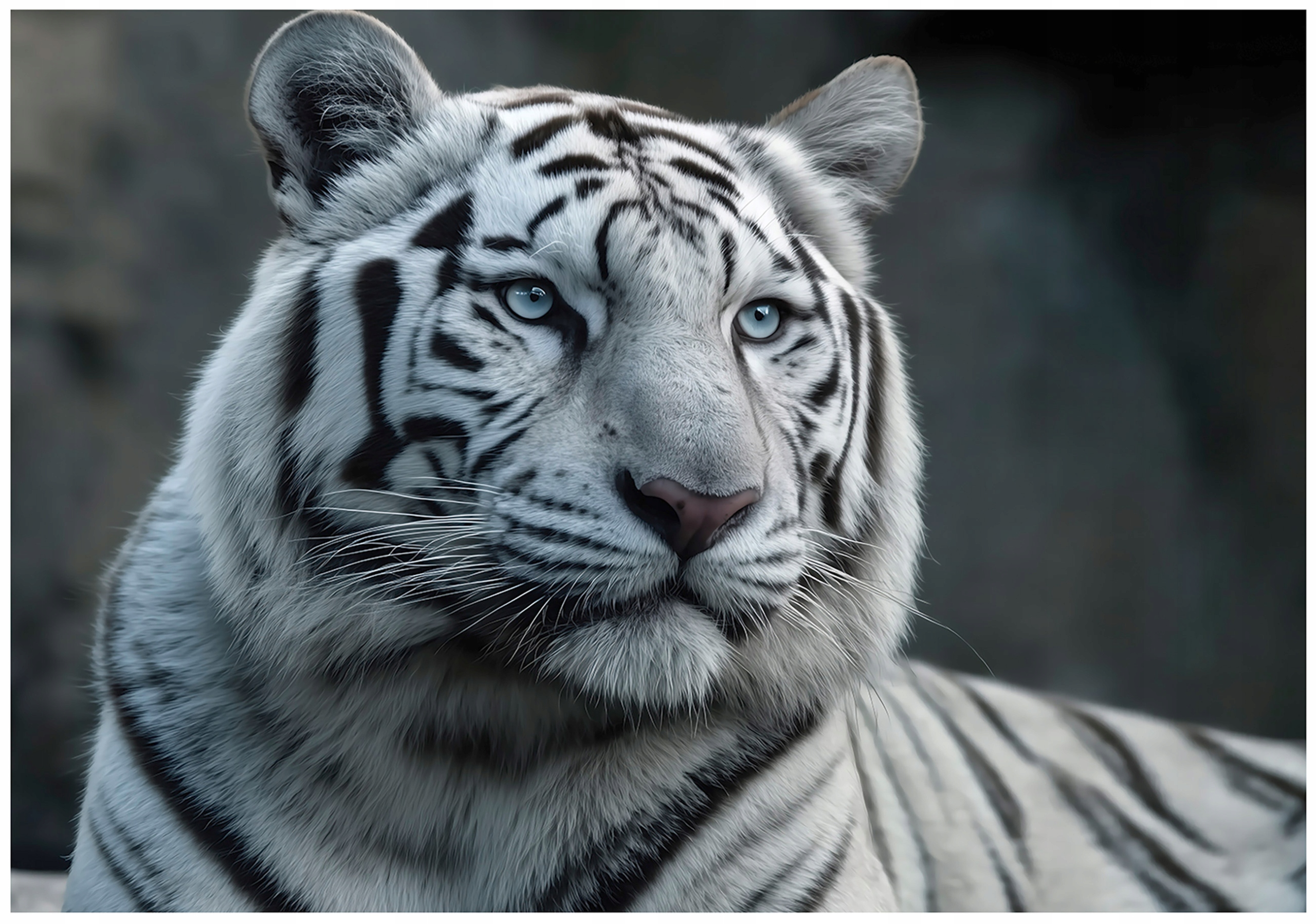 White tiger nature wall mural for the bedroom or living room