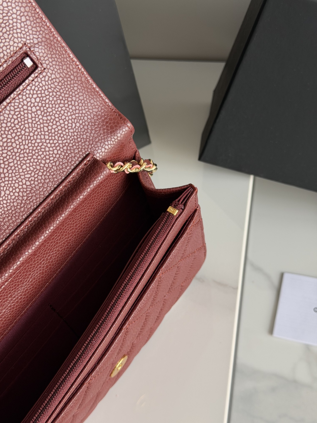 25C/26C Wallet On Chain（Burgundy） - Mocuir