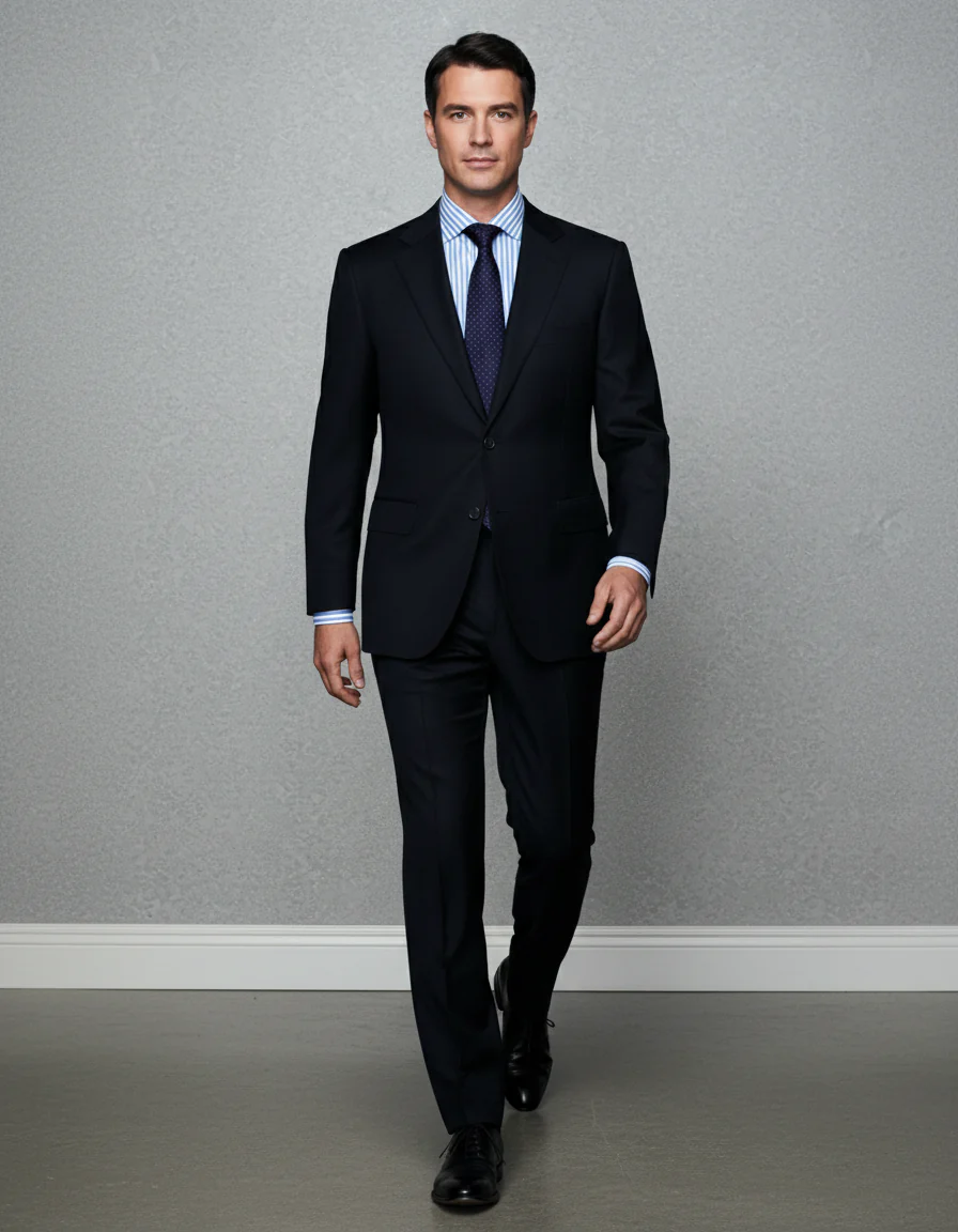 Washable Wool Suit: Black