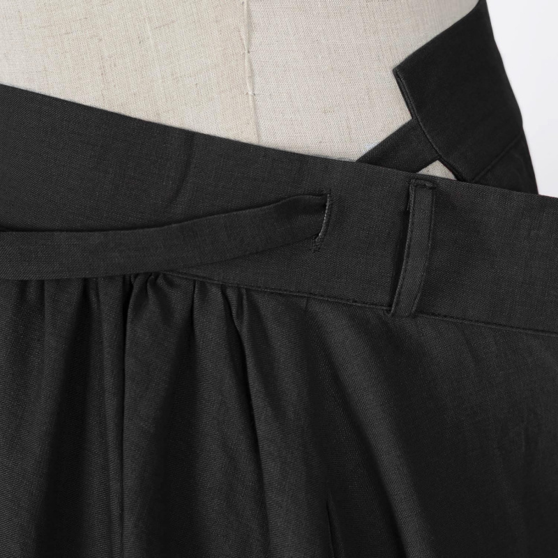 Women's Linen Wrap Skirt Casual