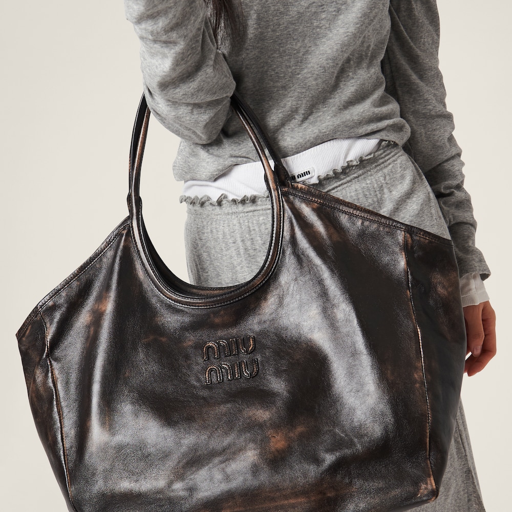 Leather tote bag